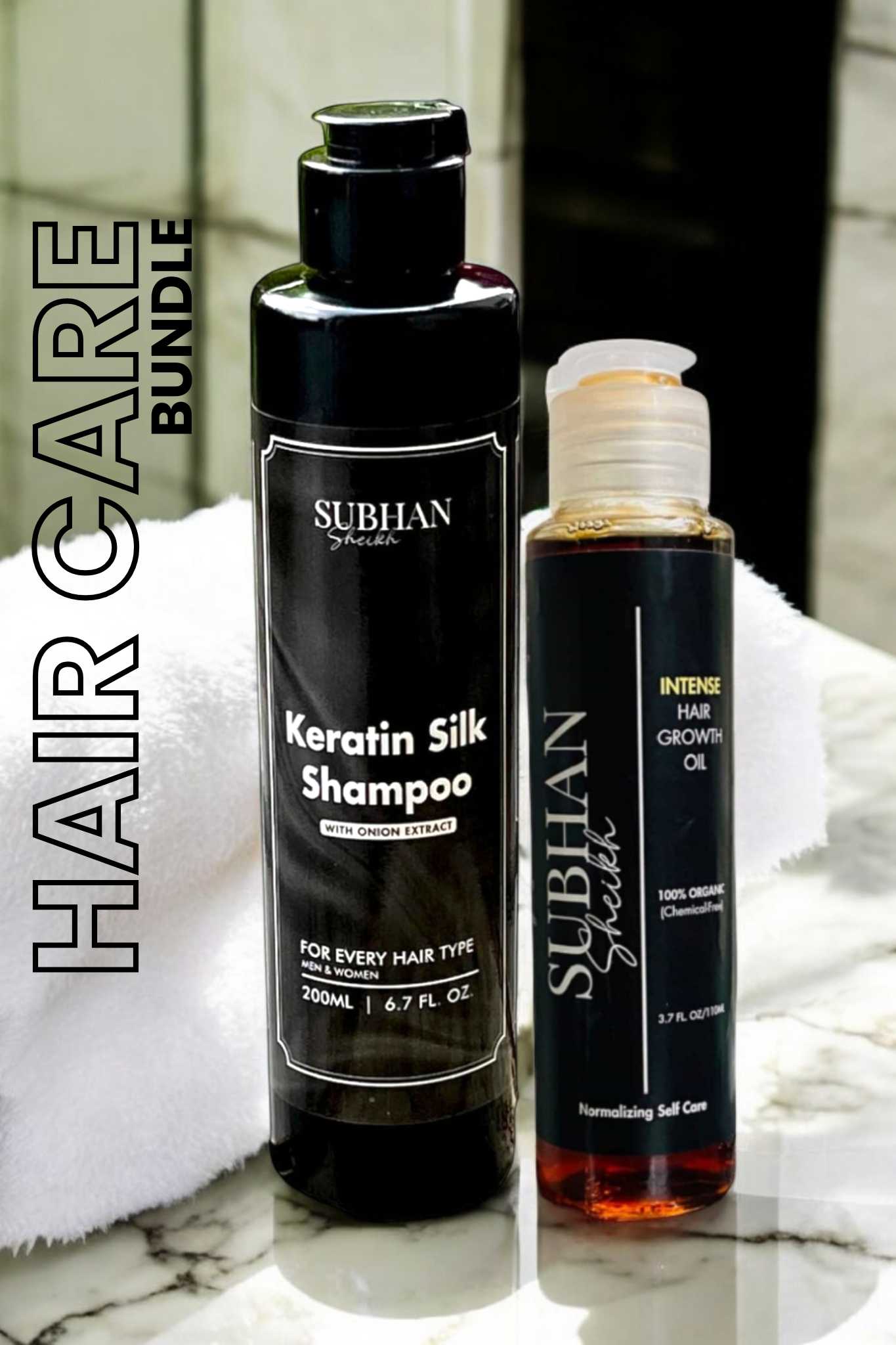 Keratin Silk Shampoo + Hair Growth Oil (HAIR CARE BUNDLE)