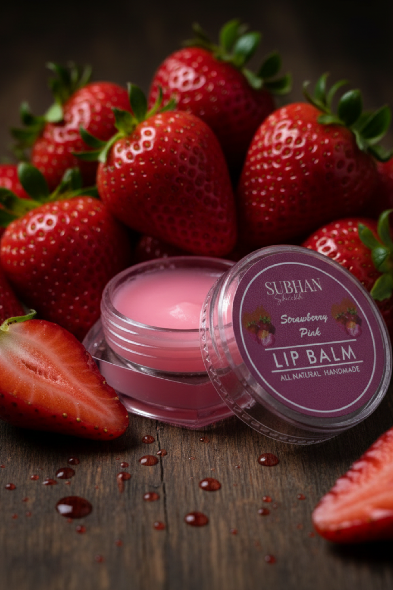 Organic Lip Balm - Strawberry Pink