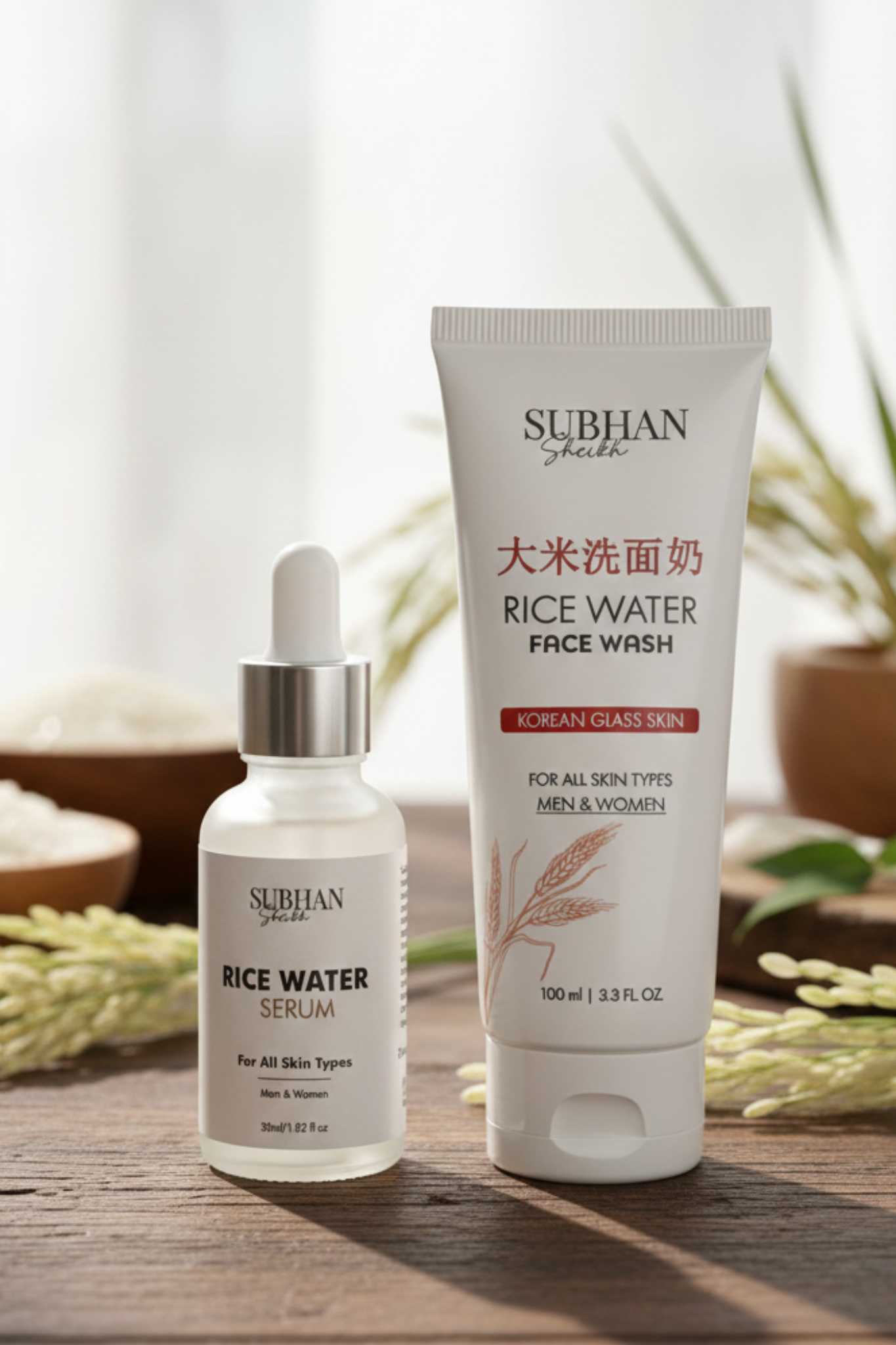 Glow & Hydrate Bundle (Rice Face Wash + Rice Serum)